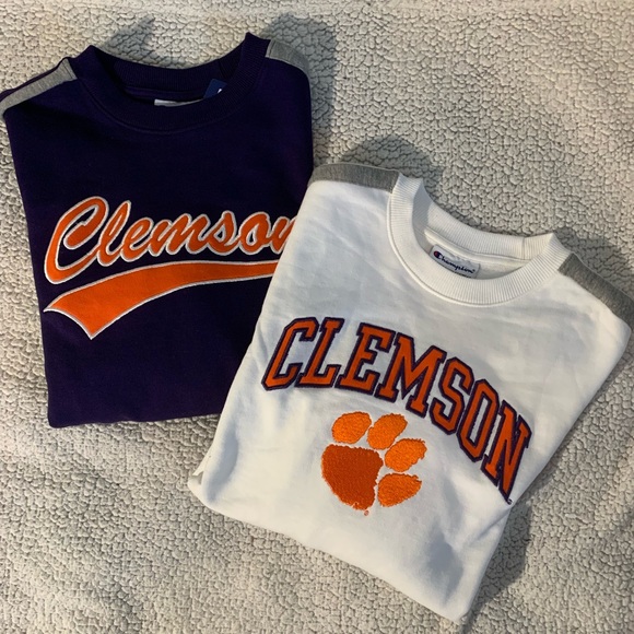 Champion Tops - 2 Champion Clemson Tigers Sweatshirts